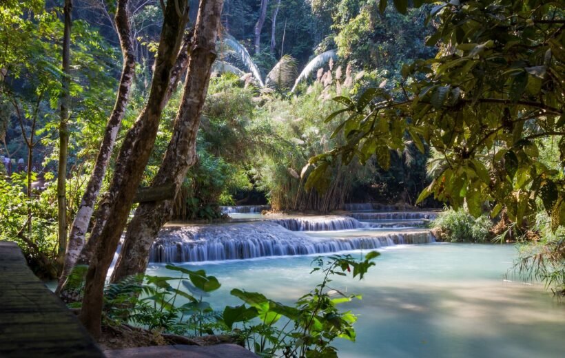 🌅 Full Day Kuang Si Waterfalls + Pak Ou Caves + Mekong Sunset Cruise